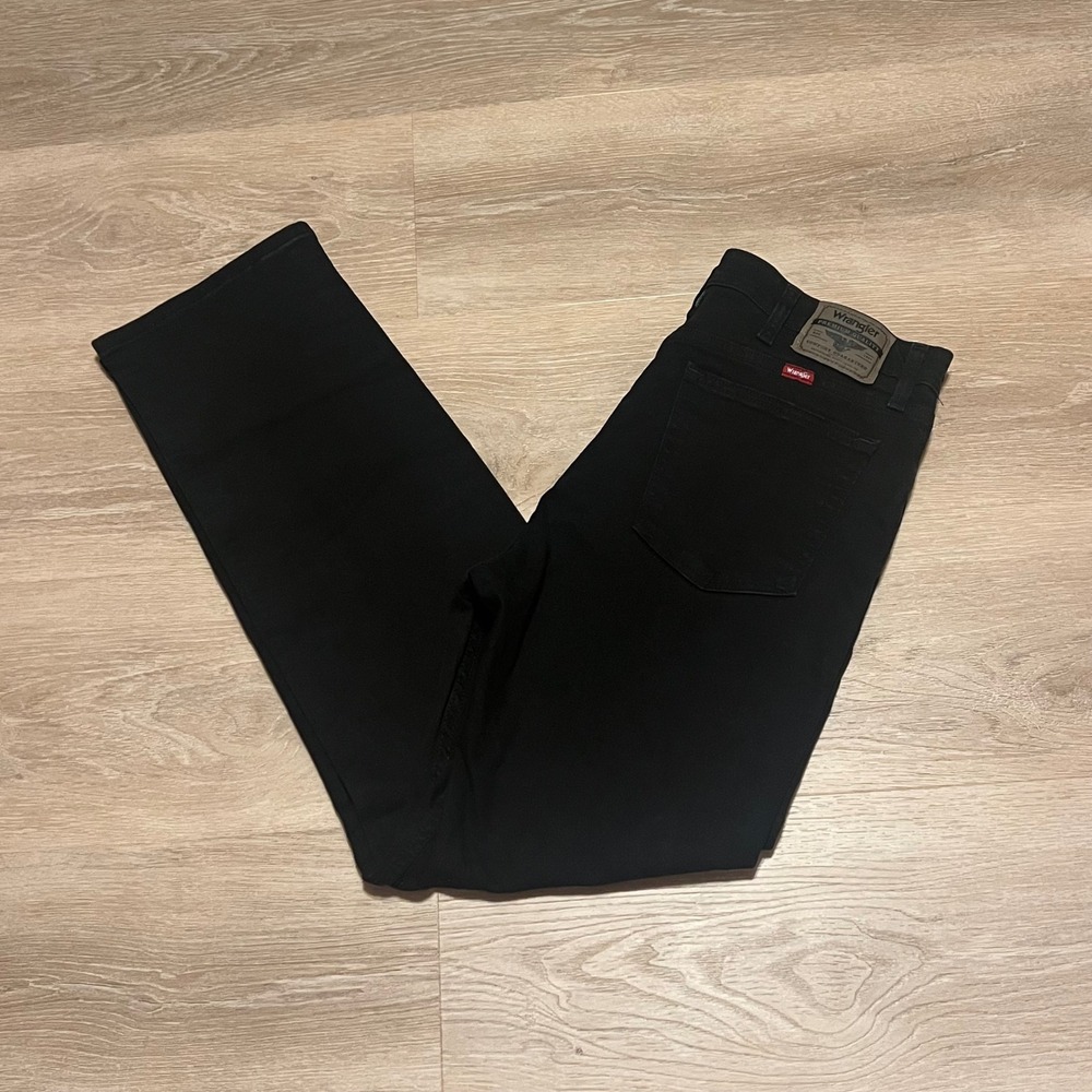 Wrangler Mens Performance Series Regular Fit Straight Leg Black Jeans 34x32